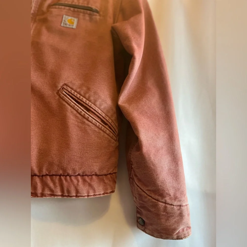 Vintage Carhartt Detroit Jacket Women’s Large/Reg Rose Rare Color WJ097 VRS - Picture 7 of 16